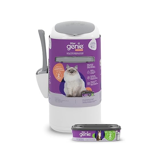 Litter Genie Style Pail Cat Litter Box Waste Disposal System for Odor Control Includes 1 Square Refill Bag by LitterGenie