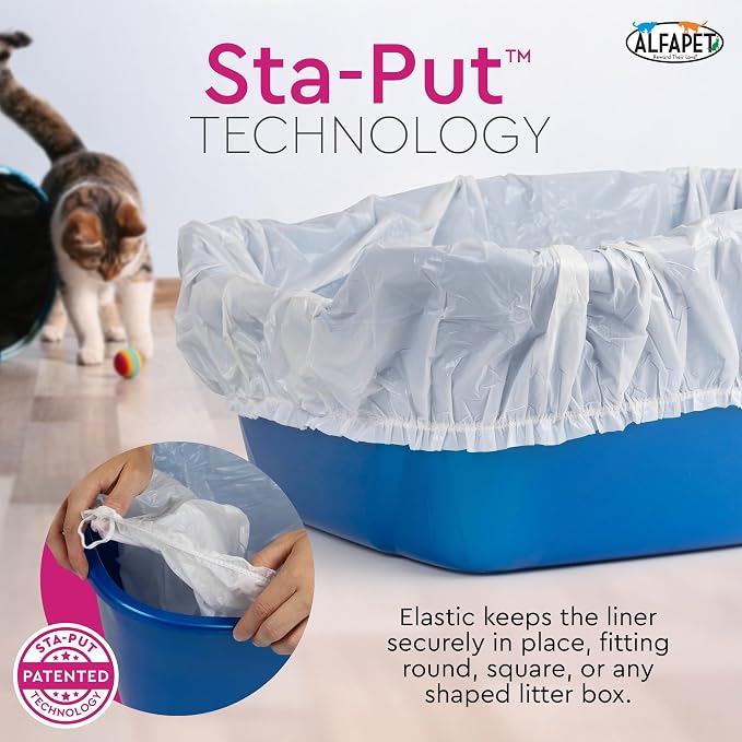 Cat Litter Box Liners Alfapet heavy duty Extra Giant 60 Count - Tear-Resistant Cat Litter Bags - Waterproof Litter Liners - Fits Litter box Pan Sizes XL, Giant, X-Giant, 37" x 18", 20 lb Capacity - Image 5
