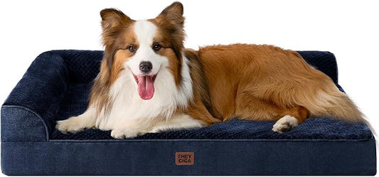 EHEYCIGA XL Dog Bed Memory Foam for Crate, Extra Large Dog Bed Orthopedic with Washable Removable Cover, Waterproof Pet Sofa Couch XLarge Size Dogs, 41x27x6.5, Navy Blue by EHEYCIGA