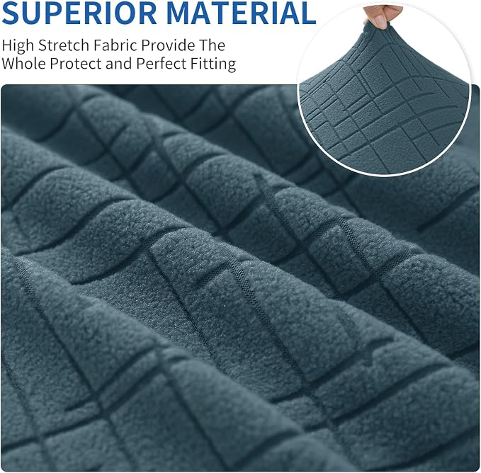 CYCMCAO 4 Piece Stretch Sofa Covers for 3 Cushion Couch, Non Slip Couch Covers for Sofa, Sofa Covers for Pets Washable, Couch Covers for Dogs,Kids (Forest Green), 71"-91" (3 Cushion Sofa) - Image 4