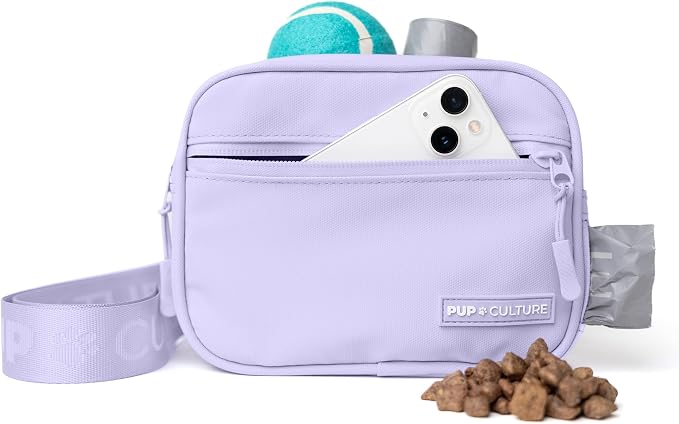 Pup Culture Dog Treat Pouch with Poop Bag Dispenser and Removable Treat Pouch | Cross Body Dog Walking Bag | The Perfect Puppy Training Tool and Even Better Gift by PupCulture