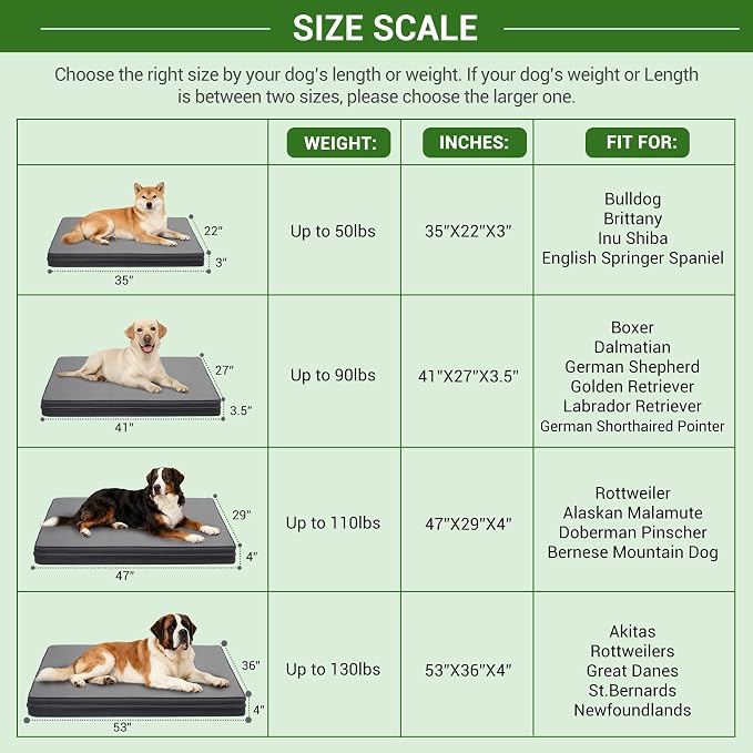 Vonabem Outdoor Waterproof Dog Bed Washable, Large Crate Pad 35 inch, Wipeable Leather Pet Beds with Removable Cover Reversible, Orthopedic Foam Anti-Slip Kennel Pads 35"x22" Grey - Image 8