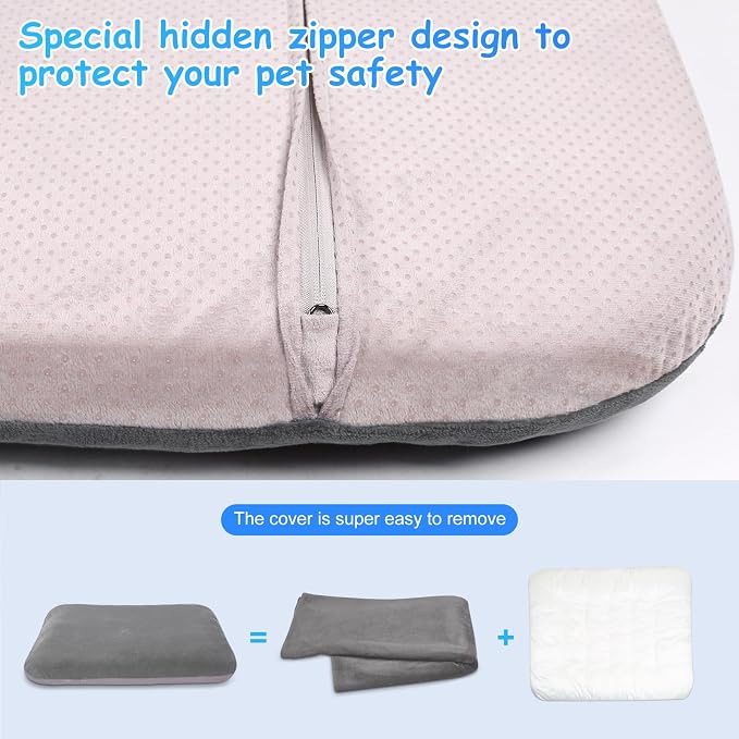 Magic Dog Super Comfy Dog Bed for Large Dogs, 47" Extra Large Washable Dog Bed with Removable Cover, Anti-Slip Bottom & High-Density Foam, Jumbo Size XL Dog Mattress - Image 5