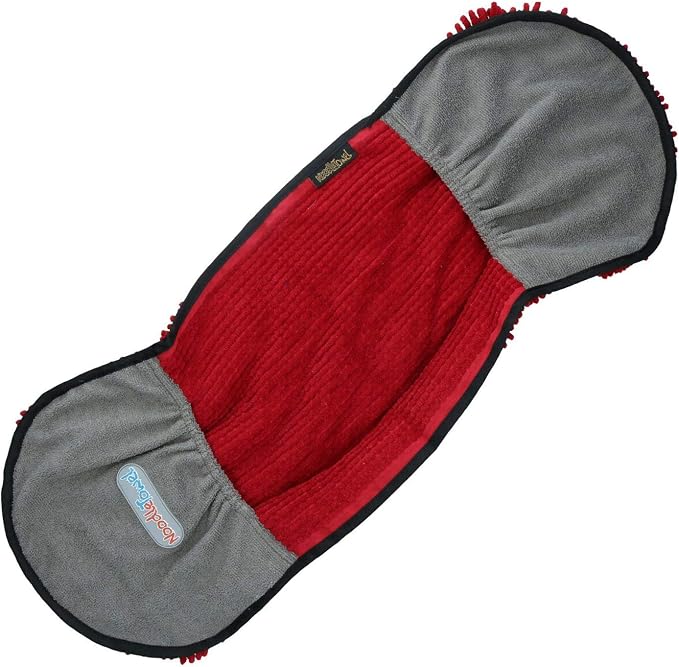 Extremely Absorbent Red Microfiber Dog Cat Pet Noodle Towel Quick Drying - Image 3