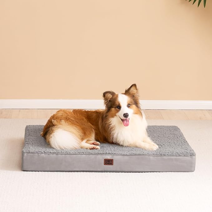 EHEYCIGA Orthopedic Dog Bed Large with Removable Washable Cover, 36x27 | Egg Crate Foam Support, Durable Oxford fabric, Non-Slip Bottom, Machine Washable, Soft Waterproof Plush Pet Bed Mat For Crate - Image 8