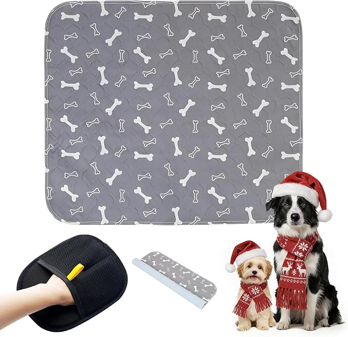 Puppy Pee Pads with Pheromones, Washable Puppy Training Pads for Dogs Reusable Puppy Potty Pads for Dogs and Cats(with Pet Hair Removal Gloves) by WelcometothekovziorxBrand