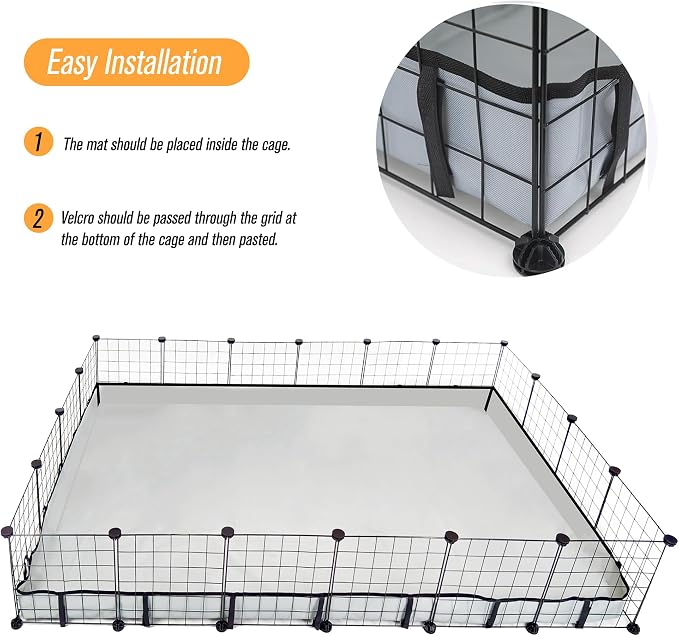 Guinea Pig Cage Liner Tarp Bottom Waterproof and Washable Base Also for Rabbits, Bunny, Chinchesillas, Hedgehog, Ferrets and Other Small Animals(48x72 inches) - Image 3