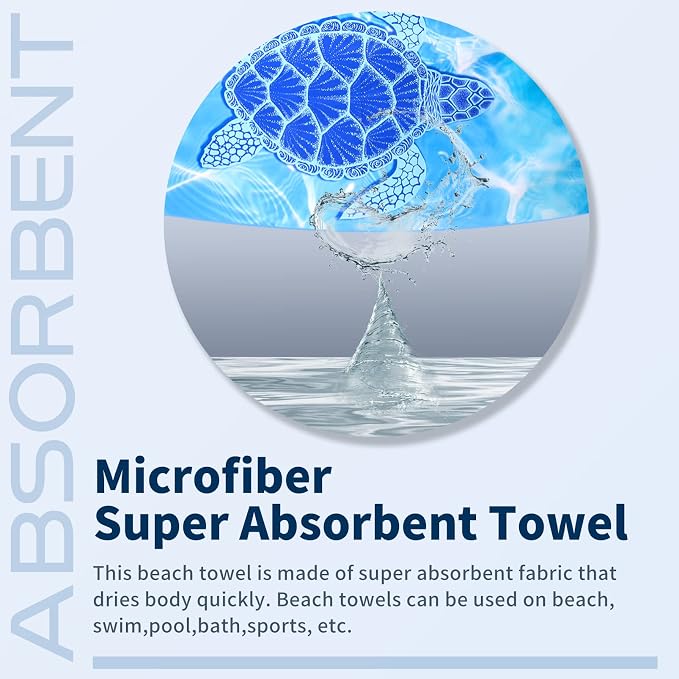 Microfiber Beach Towel Oversized 71x32 Multiple with Bag 4 Pack Bulk | Thin Lightweight Sand Free Absorbent Quick Dry Large for Travel Pool Swim Bath Cruise Sports Camping Essentials Adults Gifts - Image 6