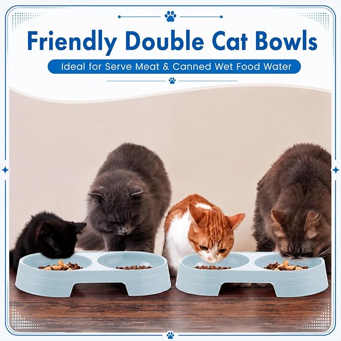 Sliner Kitten Litter Box Low Entry Starter Kit – 7pcs Set with 2 Litter Boxes, 2 Bowls, Scoop & Waterproof Mat, High Sided Cat Toilet for Small Kittens up to 6.6lb (Blue) - Image 6