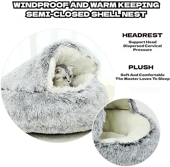 Cozy Cave Dog Bed, 2025 Cat Cave Bed with Cover, Cat Nest Bed, Pet Beds for Indoor Cats Cave & Calming Dog Beds Winter Anti-Slip & Washable Fluffy (Green, XL(31.5in/80cm)) - Image 4