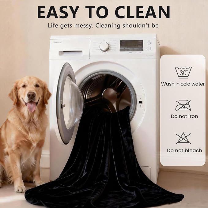 gogobunny Waterproof Blanket for Dogs and Cats, Reversible Flannel Double-Sided Furniture Protector for Couch Sofa Bed Against Spills & Pet Fur (60" x 80", Black/Red) - Image 6