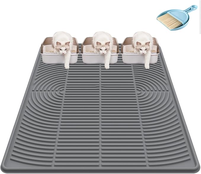 Silicone Cat Litter Mat XL, 47'' x 35'', Extra Large Waterproof Trapping Mat for Litter Box, Easy Clean & Non-Slip by Unknown