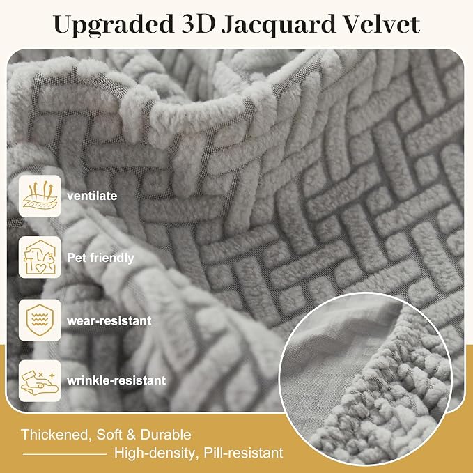 Couch Cushion Covers & Couch Cover for Sectional Sofas, Reversible Non-Slip Sofa Slipcovers, Washable Pet Proof Home Decor Protector (Orgen, Headrest Cover) - Image 3