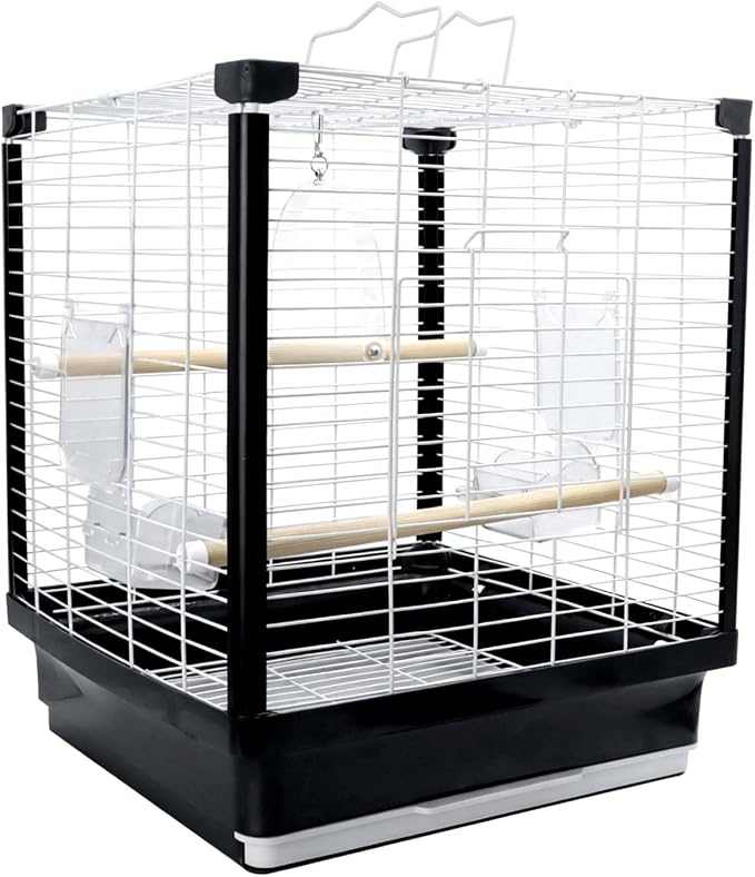 17.5 Inch Small Bird Cage & Travel Carrier – Portable Parrot Cage for Home, Outing, Pet Clinic or Temporary Placement, Suitable for Small Medium Birds Like Parakeets Conures Lovebirds Cockatiels by Unknown