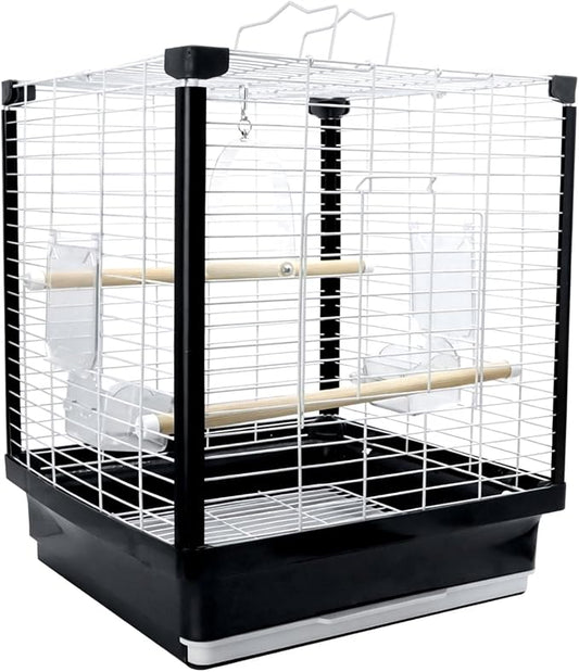 17.5 Inch Small Bird Cage & Travel Carrier – Portable Parrot Cage for Home, Outing, Pet Clinic or Temporary Placement, Suitable for Small Medium Birds Like Parakeets Conures Lovebirds Cockatiels by Unknown