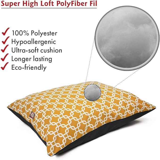 Majestic Pet Rectangle Large Dog Bed Washable – Non Slip Comfy Pet Bed – Dog Crate Bed Super Value Pillow Dog Bed – Dog Kennel Bed for Sleeping - Dog Bed Large Breed 46 x 35 Inch – Links Yellow - Image 3