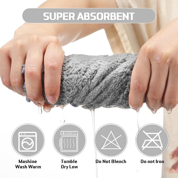 Mixweer 24 Piece Light Grey Microfiber Absorbent Towel Set: 2 Oversized Bath Sheets, 4 Bath Towels, 6 Hand, 8 Washcloths, 4 Fingertip for Bathroom Spa Gym Camping Beach - Image 3
