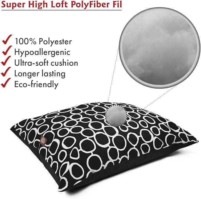 Majestic Pet Rectangle Large Dog Bed Washable – Non Slip Comfy Pet Bed – Dog Crate Bed Super Value Pillow Dog Bed – Dog Kennel Bed for Sleeping - Dog Bed Large Breed 46 x 35 Inch – Fusion Black - Image 3