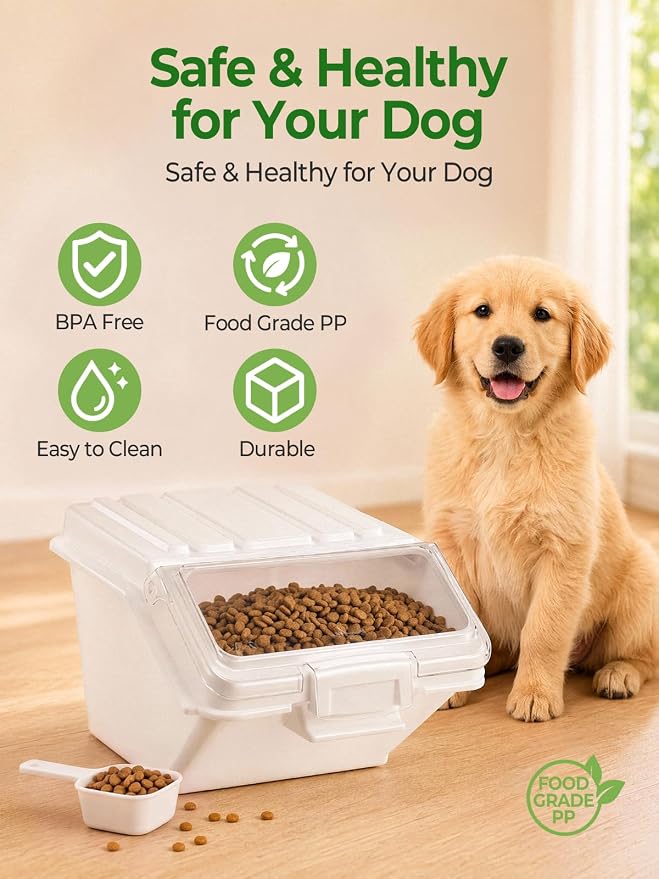 FOHERE 3 Pack Dog Food Storage Container, 40 Lbs Dog Food Bin with Scoop, Moisture Proof Dry Dog Food Container for Cat Treats, Rice, Flour & Baking Supplies, BPA Free - Image 5