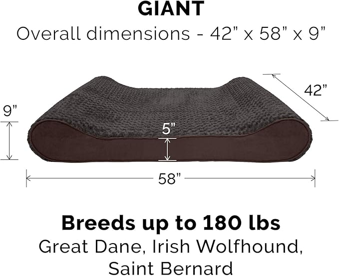 Furhaven Replacement Dog Bed Cover Ultra Plush Faux Fur & Suede Contour Luxe Lounger, Machine Washable - Chocolate, Giant (XXX-Large) - Image 3