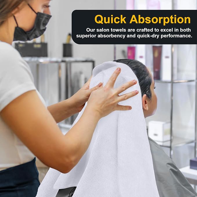 UNIMADE Salon Towels 48 Pack, Super Soft Microfiber Hand Towel | Highly Absorbent Hair-Drying Cloth for Gym, Bath, Spa Use and Home Beauty Care - White (16x29 inch) - Image 4