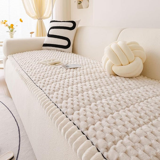 Couch Cover for Dog, Anti Slip Sofa Cover for Sectional, Cream, 27.6 x 70.9 | Soft Thick Couch Covers for 3 Cushion Couch Sofa Pet Friendly, Scratch Resistant Sofa Cover Washable Dog Furniture Protector by VCLIFE