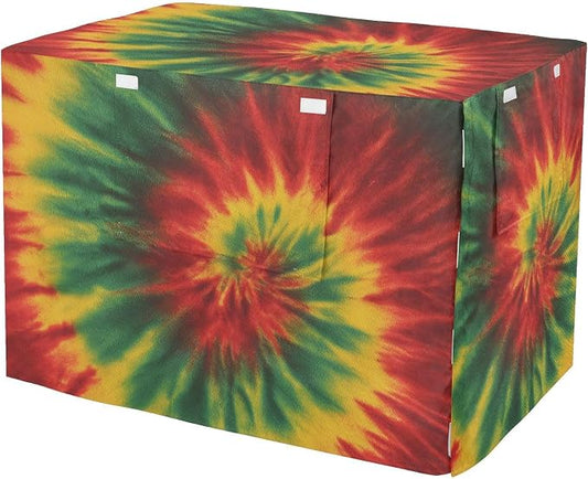 Dog Crate Cover Kennel Cover for Dog Cages Breathable for Wire Cage Indoor Outdoor Jamaica Reggae Tie Dye Colorful by QwThum