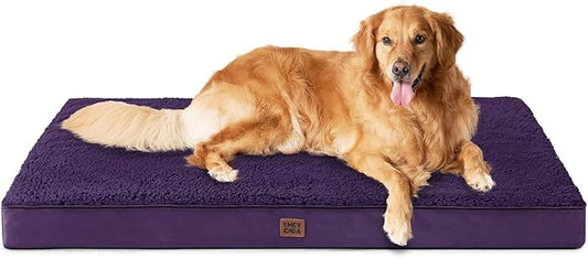 EHEYCIGA Orthopedic Dog Bed Extra Large with Removable Washable Cover, 44IN | Egg Crate Foam Support, Durable Oxford fabric, Non-Slip Bottom, Machine Washable, Soft Waterproof Plush Pet Bed Mat For Crate by EHEYCIGA