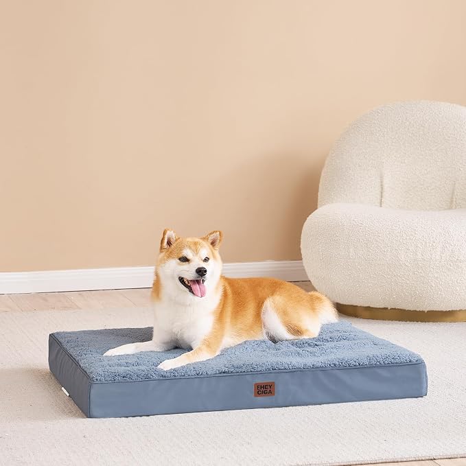 EHEYCIGA Orthopedic Dog Bed Extra Large with Removable Washable Cover, 41IN | Egg Crate Foam Support, Durable Oxford fabric, Non-Slip Bottom, Machine Washable, Soft Waterproof Plush Pet Bed Mat For Crate - Image 7