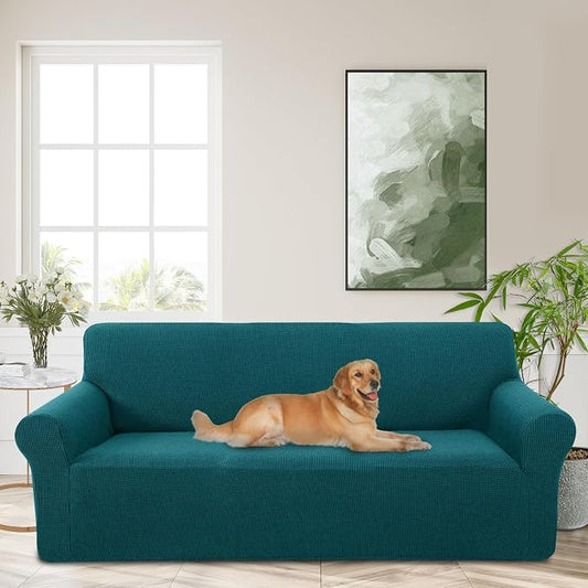 Stretch Couch Covers for Sofa Washable, Large, Blue | 3seat sofa covers for 3 cushion couch, Furniture Protector Couch Slipcover cubre sillones para sala for Kids, Dogs by LuxshareHome