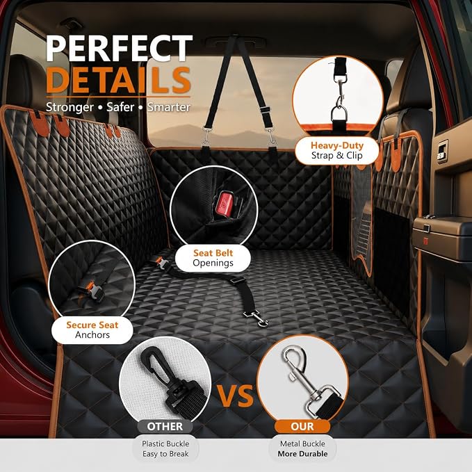 Back Seat Extender for Dogs,Dog Car Seat Cover for Back Seat with Hard Bottom Holds 500 lbs,Car Seat Protector,Waterproof Extender for Dogs,Pet Bed for Full Size F150/RAM1500/Silverado Crew Cab Pickup - Image 7