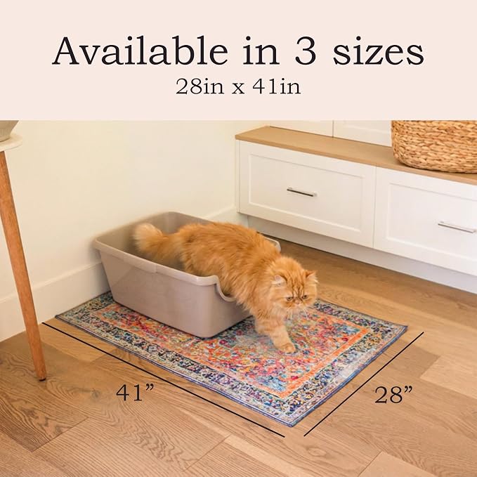Lovewag Cat Litter Mat, Litter Box Mat, Marmalade Sunshine, 28x41, 2 Pack | Washable litter mat cover, kitty litter mat & cat mat for litter box, litter trapping mat, prevents tracking, multi-cat - Image 2