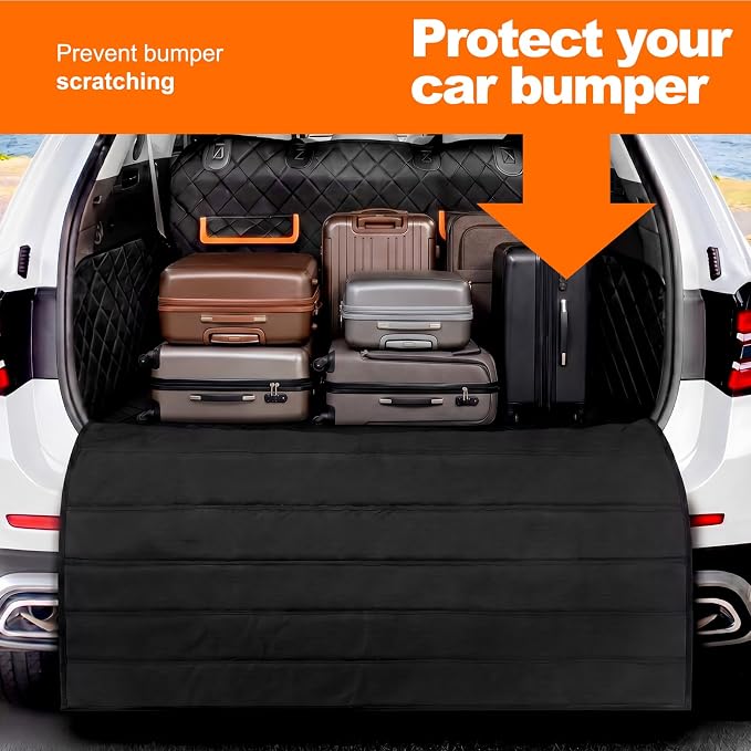Tinideya Large Rear Bumper Protector for Cars 41 x 40 Inch Bumper Guard Foldable Protective Mat Dog Blanket Cargo Liner Preventing Scratches While Unloading and Loading for SUV Van Truck Vehicle - Image 4