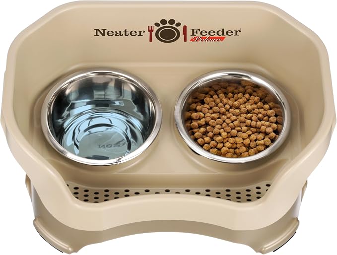 Neater Pet Brands Neater Feeder Deluxe Mess Proof Dog Bowls Elevated for Medium Dogs 19-40 lbs, Made in USA, No Spill Raised Dog Food Bowl Stand Feeding Station, Food and Water Bowl Set, Cappuccino - Image 7