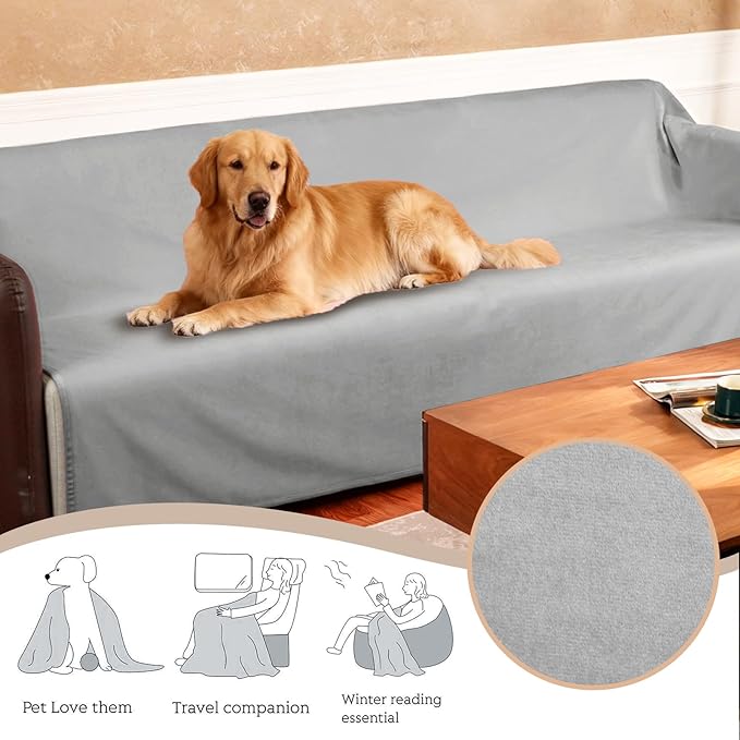 Ameritex Pet Bed Blanket Reversible 100% Waterproof Velvet Super Soft for Sofa and Bed - Image 6