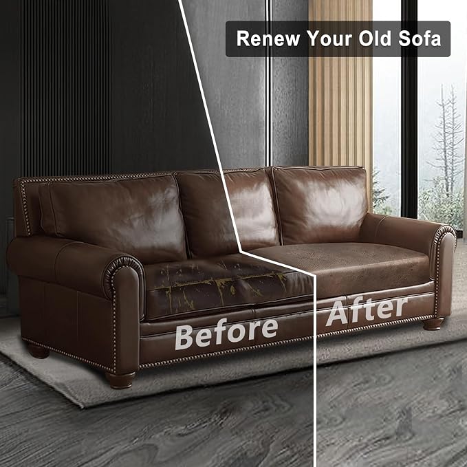 ANARACHON Leather Look Couch Cushion Covers Sofa Seat Slipcovers Sets Couches Furniture Protector for Sectional Armchair Loveseat Pets Kids Stretch Spandex Fabric (1 Cushion Sofa, Light Brown) - Image 7