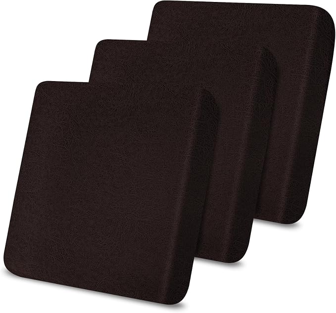 molasofa Leather Like Couch Cushion Covers Sofa Slipcovers Sets Couches Furniture Protector Covers for Sectional Armchair Loveseat Stretch Spandex Fabric, Machine Washable (3 Cushion Sofa, Chocolate) by Molasofa