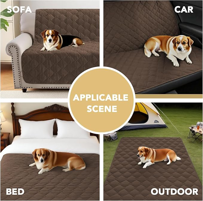 H.VERSAILTEX Couch Cover Chenille Pet Fuzzy Sofa Covers for 3 Cushion Couch and Bed Anti Slip Washable Sofa Slipcovers Soft Couch Protector Cover for Dogs Cats Kids(68" x 82", Coco Mocha) - Image 5