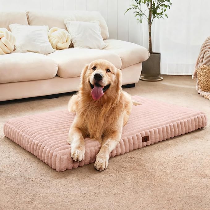 Extra Large Dog Bed Orthopedic Foam with Waterproof Lining | Egg crate foam for joint support. Soft plush surface. Non-slip bottom. Removable & machine washable cover. OEKO-TEX certified by Cozila