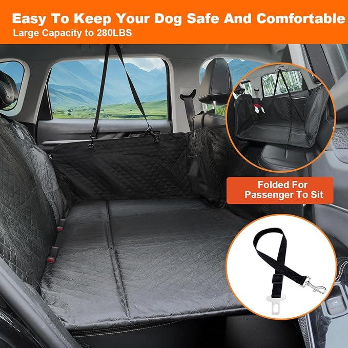 Vailge Dog Car Seat Cover for Trucks,Large Back Seat Extender for Dogs,Waterproof Non Inflatable Hard Bottom Dog Seat Cover for Trucks F150, RAM1500,Silverado,GMC Sierra - Image 5
