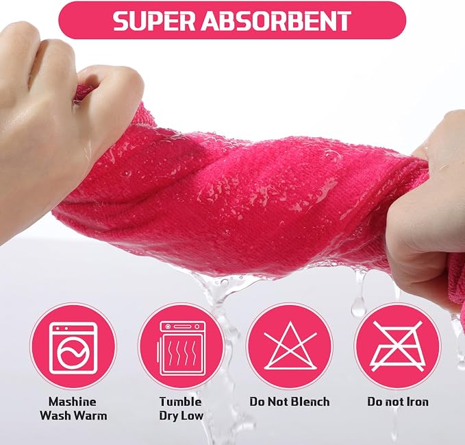 Mixweer 4 Pcs Oversized Bath Towels, 40 x 80 Inch Giant Microfiber Jumbo Bath Sheets Soft Bathroom Microfiber Quick Dry Absorbent Shower Towels for Spa Camping Beach(Hot Pink) - Image 6