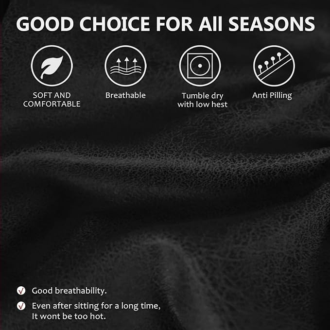 ANARACHON Leather Look Couch Cushion Covers Sofa Seat Slipcovers Sets Couches Furniture Protector for Sectional Armchair Loveseat Pets Kids Stretch Spandex Fabric (3 T-Cushion Sofa, Brown) - Image 5