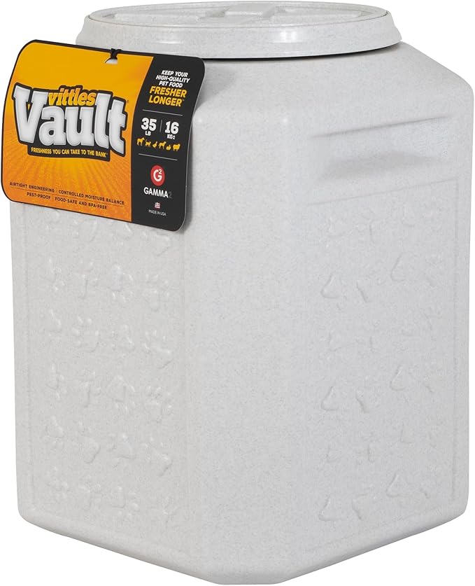 Vittles Vault Traditional Pet Food Storage Container For Dog Kibbles/Bird Seed/Oatmeal/Rice/Flour/Cereal, BPA Free Plastic, Sealed Airtight For Cat Food, Up To 35 lb, Made in USA, With Scoop, Gray - Image 3