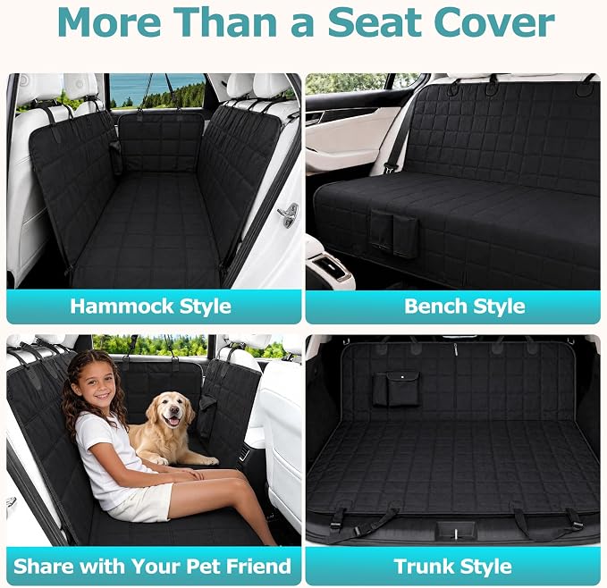 Bark Lover Dog Car Seat Covers for Back Seat, Spill-Resistant Car Seat Protector for Dogs Hammock for Cars Trucks SUV, Full Coverage Protection for Your Vehicle Interior - Image 4