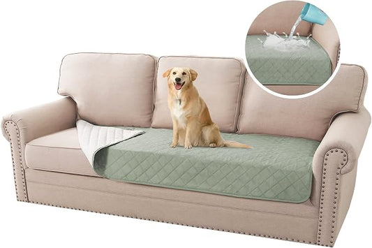 H.VERSAILTEX Couch Cover for Dogs Washable 100% Waterproof Sofa Cushion Cover Dog Bed Cover Non-Slip Pet Blanket for Sofa Cushion Protector, 35" x 62", Sage by HVERSAILTEX
