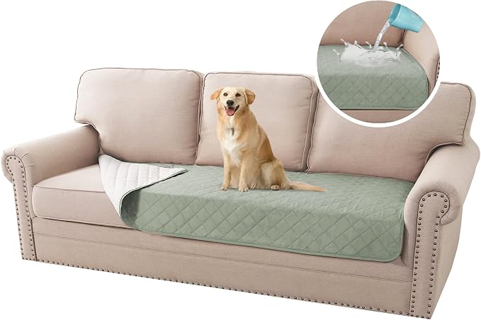 H.VERSAILTEX Couch Cover for Dogs Washable 100% Waterproof Sofa Cushion Cover Dog Bed Cover Non-Slip Pet Blanket for Sofa Cushion Protector, 35" x 62", Sage by HVERSAILTEX