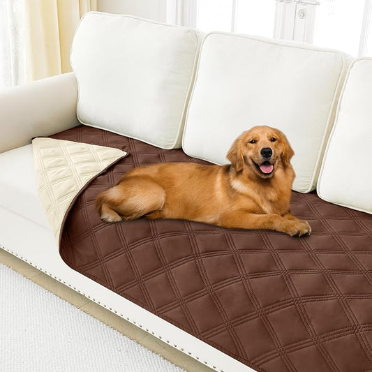 Smiry Waterproof Dog Bed Cover, Reversible Pet Blanket for Sofa Couch | Soft Washable Dog Blanket, Leakproof Couch Cover for Dogs Cats & Furniture Protection, 30x70, Brown/Beige by Smiry