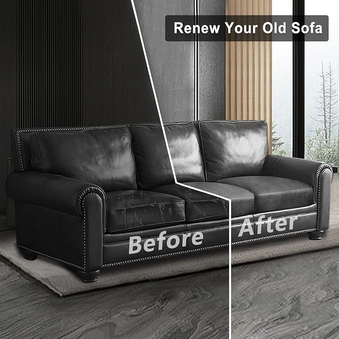 ANARACHON Leather Look Couch Cushion Covers Sofa Seat Slipcovers Sets Couches Furniture Protector for Sectional Armchair Loveseat Pets Kids Stretch Spandex Fabric (3 Cushion Sofa, Light Grey) - Image 8