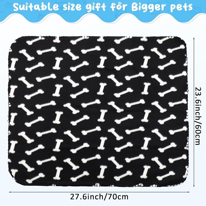 Eccliy 20 Pcs Puppy Blanket Pet Soft Fleece Dog Blankets Warm Felt Throw Sleep Mat Bed Covers for Doggie Puppy Pet Dogs Cat, 20 Styles(23.6 x 27.6 Inch,Mix) - Image 2
