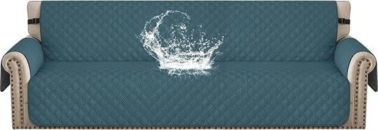 Waterproof Couch Cover for Pets Large, Sofa Covers for 3 Cushion Couch Washable, Non Slip Couch Covers for Dogs with Side Pockets, Quilted Couch Covers (Oversized Sofa, Dark Green) by CYCMACOHOME